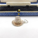 Sterling Silver Gentlemans Top Hat Charm Pendant Vintage c1970