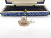 Sterling Silver Gentlemans Top Hat Charm Pendant Vintage c1970
