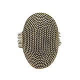 Sterling Silver Large Oval Studio Style Statement Ring Vintage c1970 Size J 1/2