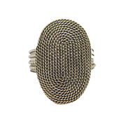 Sterling Silver Large Oval Studio Style Statement Ring Vintage c1970 Size J 1/2