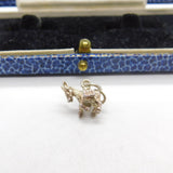 Sterling Silver Travelling Donkey with Baskets Charm Pendant Vintage c1970