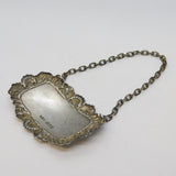 Sterling Silver Floral Cognac Decanter Label Vintage 1964 London