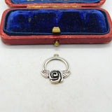 Sterling Silver Rose Charm Pendant Vintage c1970