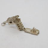 Sterling Silver Opening Large Church Charm Pendant Vintage c1970s
