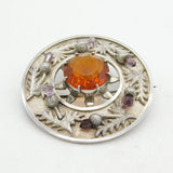 Edwardian Large Scottish Sterling Silver Kilt Brooch Antique 1910 Birmingham