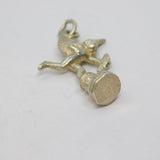 Sterling Silver Cupid Firing Arrow Charm Pendant Vintage c1970