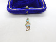 Sterling Silver Enamel German Lederhosen Man Charm Pendant Vintage c1970