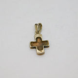 Sterling Silver Minimalist Cross Charm Pendant Vintage c1970s