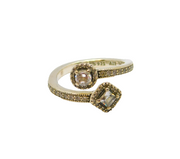 Sterling Silver CZ Mixed Shapes Crossover Front Dress Ring Modern c2010 Size J