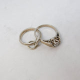 Sterling Silver Wedding & Engagement Ring Charm Pendant Vintage c1970