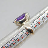Sterling Silver Chunky Amethyst Studio Cocktail Ring Vintage c1970 Size O 1/2