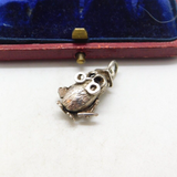 Sterling Silver Wise Owl Proffesor Charm Pendant Vintage c1970