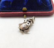 Sterling Silver Wise Owl Proffesor Charm Pendant Vintage c1970