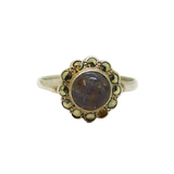 Sterling Silver Blue John & Marcasite Dress Band Ring Antique c1930 Size P