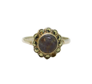 Sterling Silver Blue John & Marcasite Dress Band Ring Antique c1930 Size P