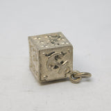 19th Century Sterling Silver Faith, Hope & Charity Cube Charm Pendant Antique