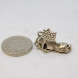 Sterling Silver Family in the Shoe Opening Charm Pendant Vintage c1970