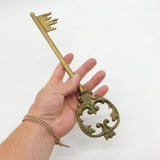 Large Victorian Cast Brass Presentation Key Antique c1890