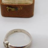 Sterling Silver Paste Set Solitaire Ring Vintage c1970 Size P 1/2 UK
