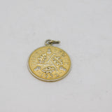 Sterling Silver Gilt George V Threepence Coin  Charm Pendant Vintage 1932