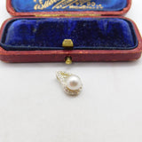 Sterling Silver and White Pearl Drop Charm Pendant Vintage c1970