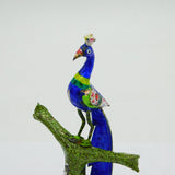20th Century Indian Silver & Colourful Enamel Peacock Throne Ornament Antique