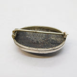 Sterling Silver Mounted Fossiled Leaf Brooch Pin Vintage c1970s
