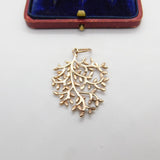 Rose Gold on Sterling Silver Tree of Life Style Wreath Pendant Vintage c1980