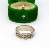 Sterling Silver Patterned & Textured Band Ring Vintage c1970 Size O 1/2