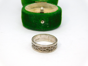 Sterling Silver Patterned & Textured Band Ring Vintage c1970 Size O 1/2