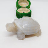 Carved Jadeite Happy Tortoise Figurine Ornament Vintage c1970