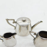 Edwardian Sterling Silver Miniature Three-Piece Teaset Antique Sheffield