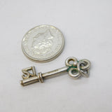 Sterling Silver 21st Birthday Key Charm Pendant Vintage c1970