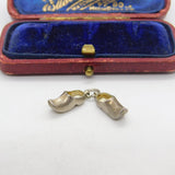 Sterling Silver Pair of Dutch Clogs Charm Pendant Vintage c1970
