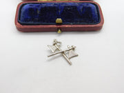 Sterling Silver Crossed Battle Axe Charm Pendant Vintage c1970