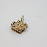 Sterling Silver Opening Bible Charm Pendant Vintage c1970