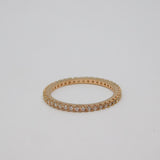 Sterling Silver & Rose-Gold Gilt Paste Stacking Ring Vintage c1970 Size Q 1/2