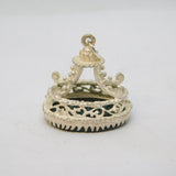 Victorian Sterling Silver & Bloodstone Agate Set Fob Pendant Antique c1890s