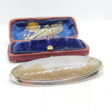 Large Sterling Silver Large Moss Agate Brooch Antique c1920 Art Deco