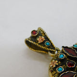 19th Century Austro Hungarian .900 Silver Gilt, Garnet, Turquoise, Enamel Locket