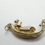 Sterling Silver Cartoon Venetia Gondola Charm Pendant Vintage c1970