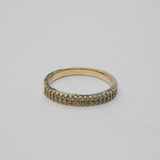 Sterling Silver Double Row White Topaz Half Eternity Ring Vintage c1970 Size P