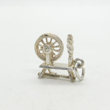 Sterling Silver Traditional Spinning Wheel Charm Vintage c1970