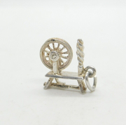 Sterling Silver Traditional Spinning Wheel Charm Vintage c1970