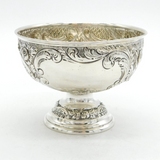 Edwardian Sterling Silver Floral Embossed Pedestal Bowl Antique 1903 London