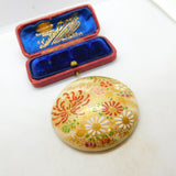 Signed Japanese Satsuma Pottery Buckle Vintage c1930 Art Deco