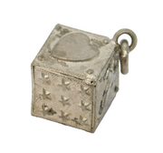 19th Century Sterling Silver Faith, Hope & Charity Cube Charm Pendant Antique