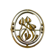 Scottish Sterling Silver Gilt Ola Gorie Art Nouveau Style Brooch Vintage c1970's