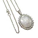Aesthetic Style Sterling Silver Swallow & Flower Pattern Locket Necklace Vintage