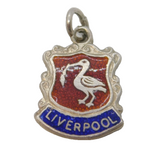 Sterling Silver Enamel Liverpool Charm Pendant Vintage c1970